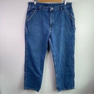 Men’s Carhartt Blue Dungaree Fit Jeans Straight-Leg 38x32